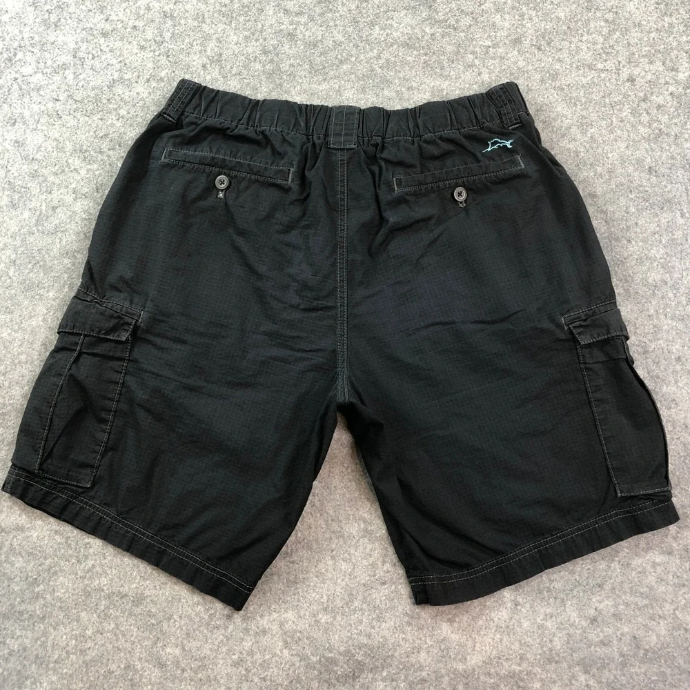 Tommy Bahama Mens Cargo Shorts M Black Resort Island Cotton Blend Casual Relax